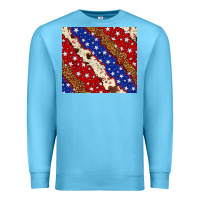 Ocean Blue 4th of July USA flag leopard cowhide 20oz tumbler Premium Sweatshirt - Neo Western