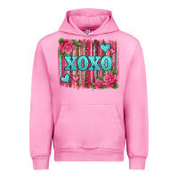 Fuchsia Pink xoxo valentines day leopard glitter brushstroke Urban Hoodie - Jasminsmagicworld