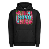 Pigment Black xoxo valentines day leopard glitter brushstroke Urban Hoodie - Jasminsmagicworld