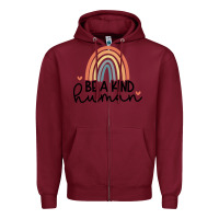 Burgundy be a kind Zipper Hoodie - Unal Design