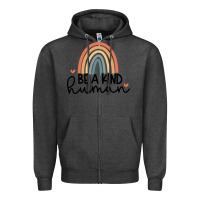 Charcoal Heather be a kind Zipper Hoodie - Unal Design