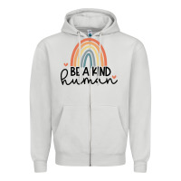 Dove Grey be a kind Zipper Hoodie - Unal Design