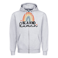 Heather Grey be a kind Zipper Hoodie - Unal Design
