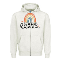 Oatmeal Heather be a kind Zipper Hoodie - Unal Design