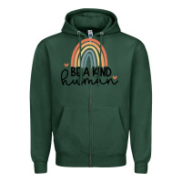 Sports Green be a kind Zipper Hoodie - Unal Design