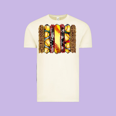 Softball Serape Leopard Cowhide Glitter Brushstrokes Vintage Tee Designed By Artiststas