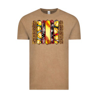 Vintage Coffee softball serape leopard cowhide glitter brushstrokes Vintage Tee - Artiststas