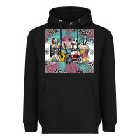 Black cartoon characters coffee cups Heavyweight Hoodie - Zillion Design Studio