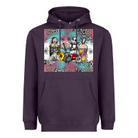 Plum cartoon characters coffee cups Heavyweight Hoodie - Zillion Design Studio