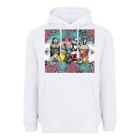 White cartoon characters coffee cups Heavyweight Hoodie - Zillion Design Studio