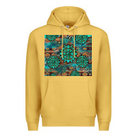 Antique Gold gemstone turquoises aztec leopard cowhide Premium Hoodie - Artiststas