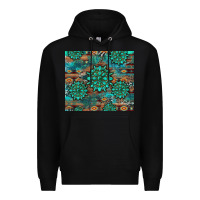 Black gemstone turquoises aztec leopard cowhide Premium Hoodie - Artiststas