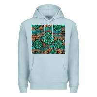 Blue Mist gemstone turquoises aztec leopard cowhide Premium Hoodie - Artiststas
