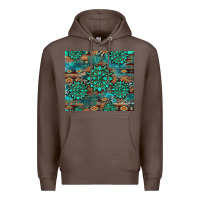 Coffee gemstone turquoises aztec leopard cowhide Premium Hoodie - Artiststas