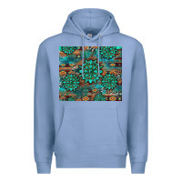 Colony Blue gemstone turquoises aztec leopard cowhide Premium Hoodie - Artiststas