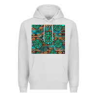 Dove Grey gemstone turquoises aztec leopard cowhide Premium Hoodie - Artiststas