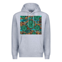 Heather Grey gemstone turquoises aztec leopard cowhide Premium Hoodie - Artiststas