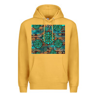 Mustard gemstone turquoises aztec leopard cowhide Premium Hoodie - Artiststas