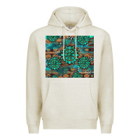 Oatmeal Heather gemstone turquoises aztec leopard cowhide Premium Hoodie - Artiststas