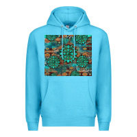 Ocean Blue gemstone turquoises aztec leopard cowhide Premium Hoodie - Artiststas