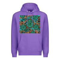 Purple gemstone turquoises aztec leopard cowhide Premium Hoodie - Artiststas
