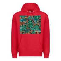 Red gemstone turquoises aztec leopard cowhide Premium Hoodie - Artiststas
