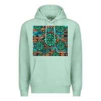 Seafoam gemstone turquoises aztec leopard cowhide Premium Hoodie - Artiststas