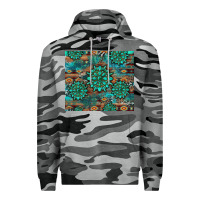 Slate Camo gemstone turquoises aztec leopard cowhide Premium Hoodie - Artiststas