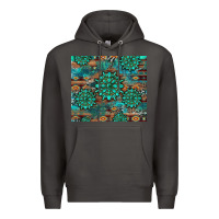 Smoke gemstone turquoises aztec leopard cowhide Premium Hoodie - Artiststas