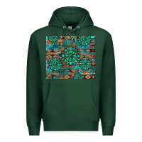 Sports Green gemstone turquoises aztec leopard cowhide Premium Hoodie - Artiststas