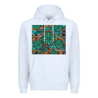 White gemstone turquoises aztec leopard cowhide Premium Hoodie - Artiststas