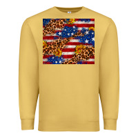 Antique Gold 4th of July USA flag leopard sunflower 20oz tumble Premium Sweatshirt - Neo Western