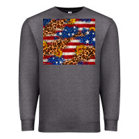 Charcoal Heather 4th of July USA flag leopard sunflower 20oz tumble Premium Sweatshirt - Neo Western