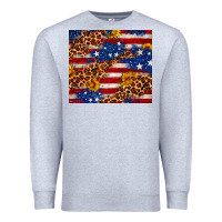 Heather Grey 4th of July USA flag leopard sunflower 20oz tumble Premium Sweatshirt - Neo Western