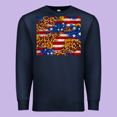4th Of July Usa Flag Leopard Sunflower 20oz Tumble Premium Sweatshirt Designed By Neo Western