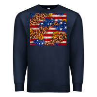 Navy 4th of July USA flag leopard sunflower 20oz tumble Premium Sweatshirt - Neo Western