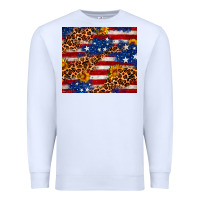 White 4th of July USA flag leopard sunflower 20oz tumble Premium Sweatshirt - Neo Western