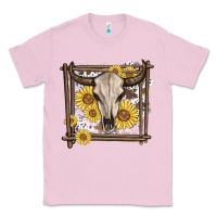 Bubblegum Pink western bull skull Classic Tee - MaliasSmallBusiness