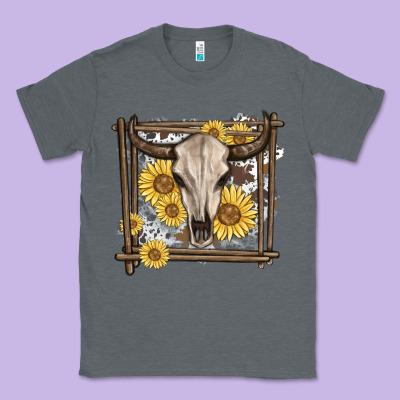 Classic Tee western bull skull