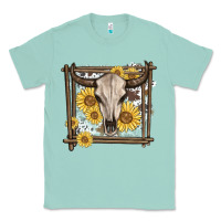 Seafoam western bull skull Classic Tee - MaliasSmallBusiness