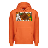 Carrot baby goats and sunflower and cactus with cowhide license plate Premium Hoodie - Artiststas