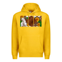 Lemon baby goats and sunflower and cactus with cowhide license plate Premium Hoodie - Artiststas