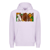 Lilac baby goats and sunflower and cactus with cowhide license plate Premium Hoodie - Artiststas