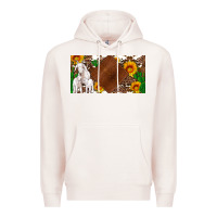 Baby Goats And Sunflower And Cactus With Cowhide License Plate Premium Hoodie | Teevron