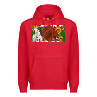 Red baby goats and sunflower and cactus with cowhide license plate Premium Hoodie - Artiststas