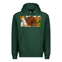 Sports Green baby goats and sunflower and cactus with cowhide license plate Premium Hoodie - Artiststas