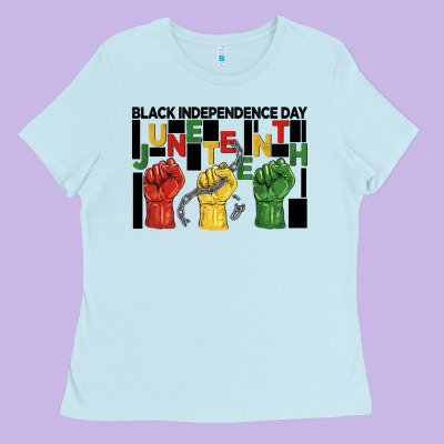 Black Independence Day Juneteenth Ladies Tee Designed By Barkaloodesign