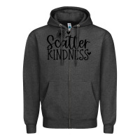 Charcoal Heather kindness Zipper Hoodie - Unal Design