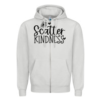 Dove Grey kindness Zipper Hoodie - Unal Design
