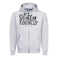 Heather Grey kindness Zipper Hoodie - Unal Design